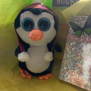 🔥ty Beanie Boos Gale Penguin Christmas Sparkly Winter Hat Animal Plush 6"
